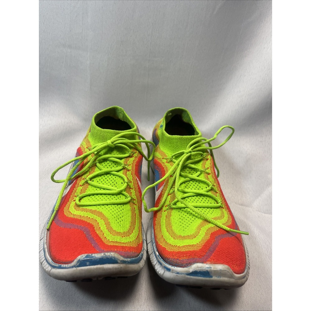 Size 12.5 - Nike Free Flyknit+ 5.0 Men's Electric Green Running Shoes 615805-316
